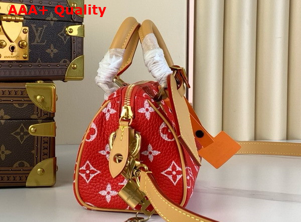 Louis Vuitton Speedy P9 Bandouliere 18 Bag in Red Monogram Leather Replica