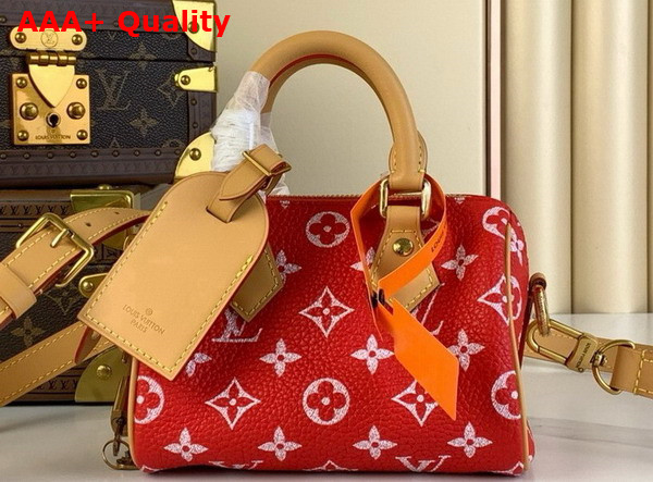 Louis Vuitton Speedy P9 Bandouliere 18 Bag in Red Monogram Leather Replica