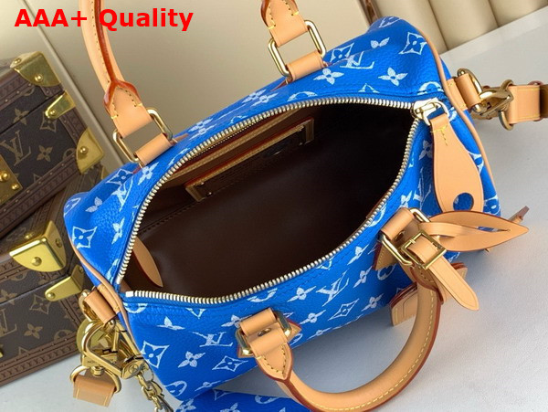 Louis Vuitton Speedy P9 Bandouliere 25 Blue Monogram Leather M24424 Replica