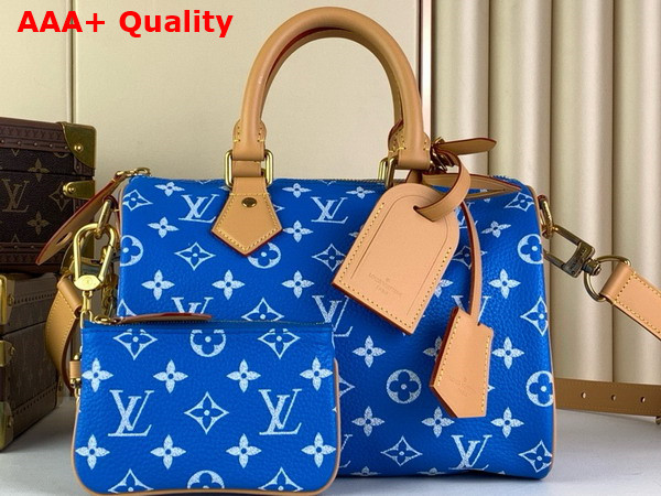 Louis Vuitton Speedy P9 Bandouliere 25 Blue Monogram Leather M24424 Replica