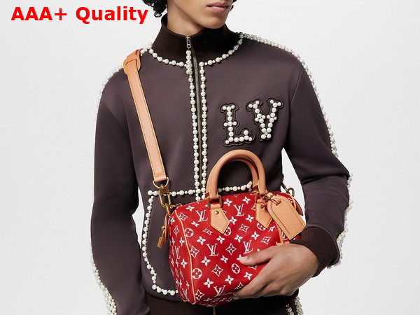 Louis Vuitton Speedy P9 Bandouliere 25 Red Monogram Leather M24425 Replica