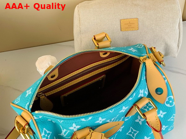 Louis Vuitton Speedy P9 Bandouliere 25 in Turquoise Monogram Leather Replica