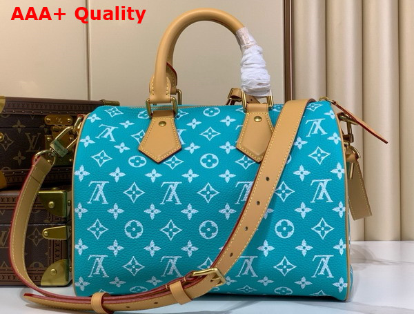 Louis Vuitton Speedy P9 Bandouliere 30 Bag in Turquoise Monogram Leather Replica