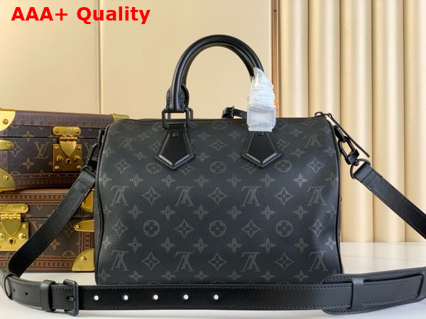 Louis Vuitton Speedy P9 Bandouliere 30 in Black Monogram Leather Replica