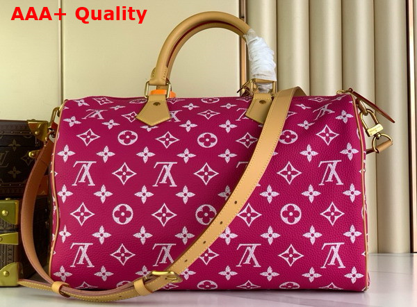 Louis Vuitton Speedy P9 Bandouliere 40 Bag in Agate Pink Monogram Leather M11563 Replica