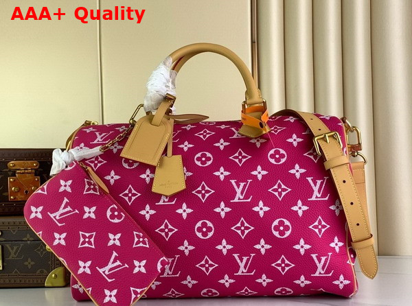 Louis Vuitton Speedy P9 Bandouliere 40 Bag in Agate Pink Monogram Leather M11563 Replica