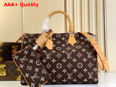 Louis Vuitton Speedy P9 Bandouliere 40 Bag in Brown Monogram Suede Leather Replica