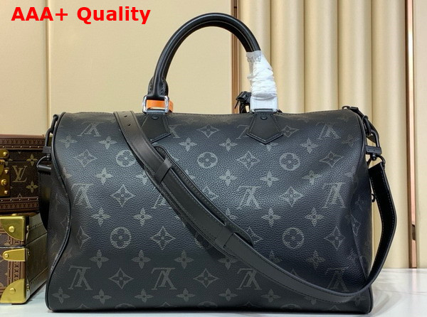 Louis Vuitton Speedy P9 Bandouliere 40 Handbag in Black Monogram Leather Replica