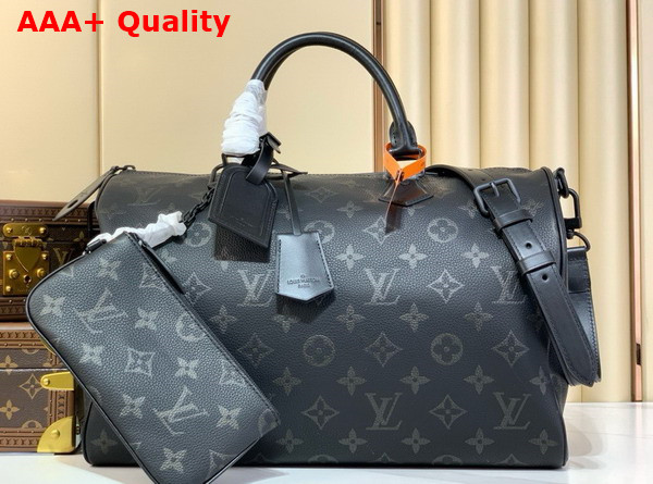 Louis Vuitton Speedy P9 Bandouliere 40 Handbag in Black Monogram Leather Replica