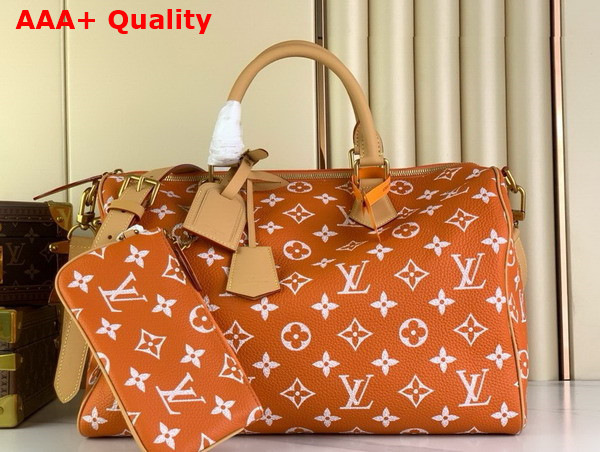 Louis Vuitton Speedy P9 Bandouliere 40 Orange Monogram Leather Replica