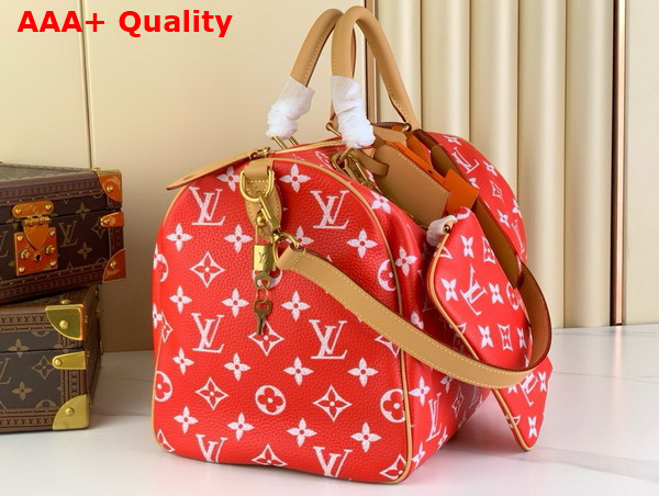 Louis Vuitton Speedy P9 Bandouliere 40 Red Monogram Leather M24420 Replica