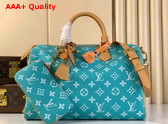 Louis Vuitton Speedy P9 Bandouliere 40 Turquoise Monogram Leather Replica