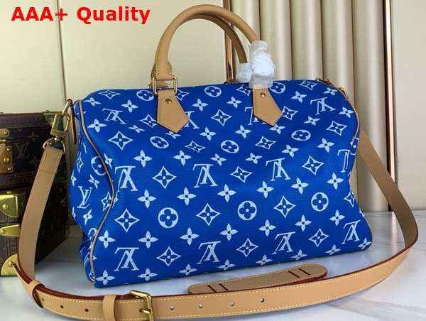 Louis Vuitton Speedy P9 Bandouliere 40 in Blue Monogram Leather M24418 Replica