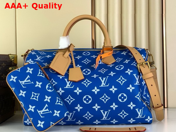 Louis Vuitton Speedy P9 Bandouliere 40 in Blue Monogram Leather M24418 Replica