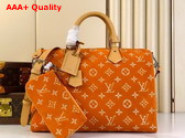 Louis Vuitton Speedy P9 Bandouliere 40 in Orange Nubuck Calf Leather M11569 Replica