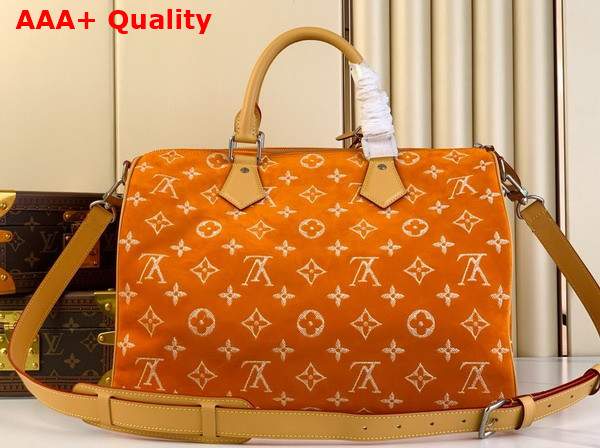 Louis Vuitton Speedy P9 Bandouliere 40 in Orange Nubuck Calf Leather M11569 Replica