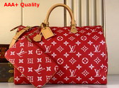 Louis Vuitton Speedy P9 Bandouliere 50 Bag in Red Monogram Leather M46961 Replica