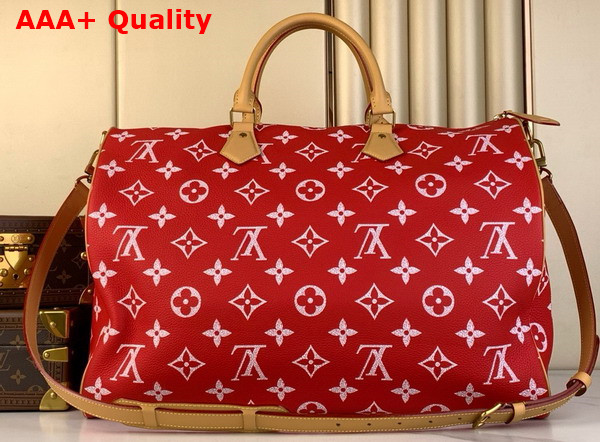 Louis Vuitton Speedy P9 Bandouliere 50 Bag in Red Monogram Leather M46961 Replica