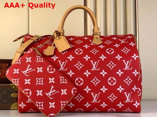 Louis Vuitton Speedy P9 Bandouliere 50 Bag in Red Monogram Leather M46961 Replica