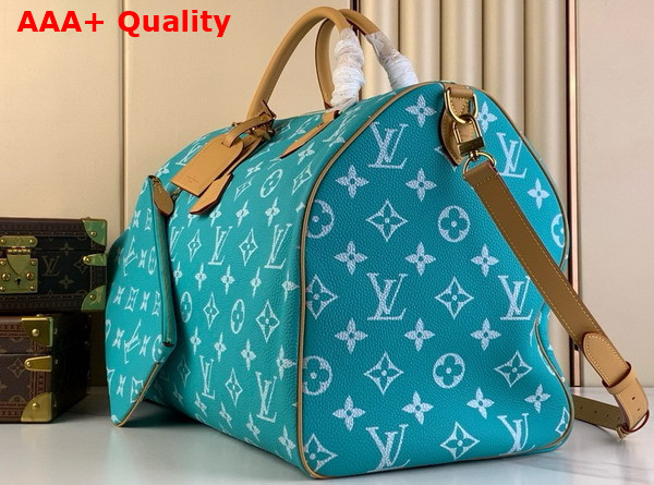 Louis Vuitton Speedy P9 Bandouliere 50 Bag in Turquoise Monogram Leather M11565 Replica