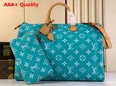 Louis Vuitton Speedy P9 Bandouliere 50 Bag in Turquoise Monogram Leather M11565 Replica