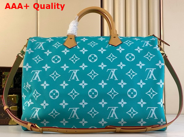 Louis Vuitton Speedy P9 Bandouliere 50 Bag in Turquoise Monogram Leather M11565 Replica