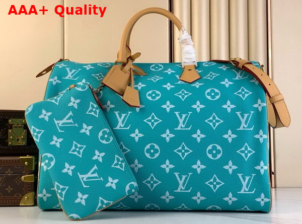 Louis Vuitton Speedy P9 Bandouliere 50 Bag in Turquoise Monogram Leather M11565 Replica