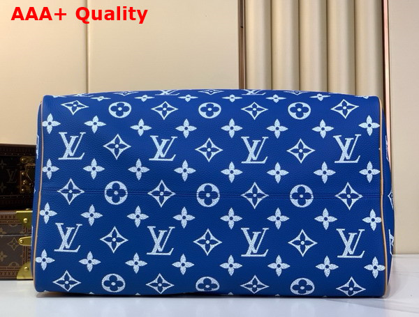 Louis Vuitton Speedy P9 Bandouliere 50 Handbag in Blue Monogram Leather Replica