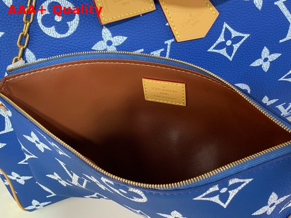 Louis Vuitton Speedy P9 Bandouliere 50 Handbag in Blue Monogram Leather Replica