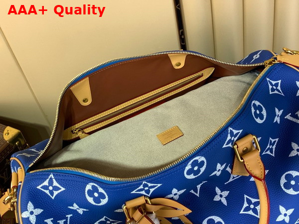 Louis Vuitton Speedy P9 Bandouliere 50 Handbag in Blue Monogram Leather Replica