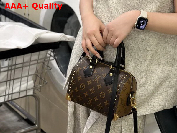 Louis Vuitton Speedy Trunk 20 Monogram Canvas and Black Cowhide Leather Trim M13146 Replica