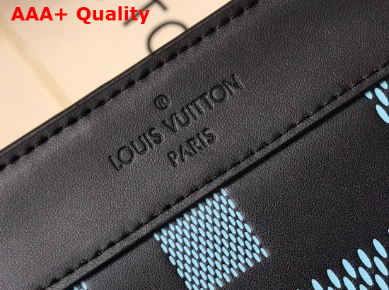 Louis Vuitton Standing Pouch Aqua Green Damier Infini 3D Cowhide Leather N60449 Replica