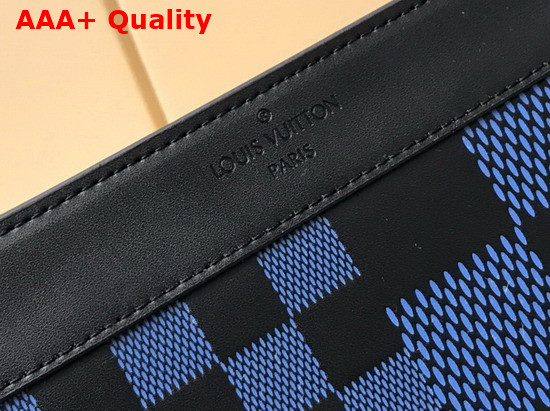 Louis Vuitton Standing Pouch Navy Blue and Black Damier Infini 3D Cowhide Leather N60448 Replica