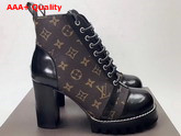 Louis Vuitton Star Trail Ankle Boot Black Calf Leather and Monogram Canvas 1A2Y7W Replica