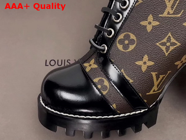 Louis Vuitton Star Trail Ankle Boot Black Calf Leather and Monogram Canvas 1A2Y7W Replica