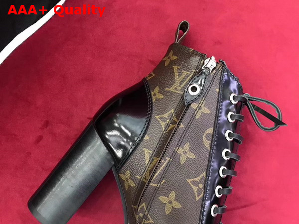 Louis Vuitton Star Trail Ankle Boot Monogram Canvas and Black Glazed Calf Leather 1A2Y7U Replica