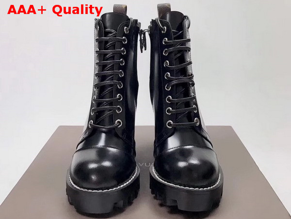 Louis Vuitton Star Trail Ankle Boot in Black Glazed Calf Leather 1A2Y89 Replica