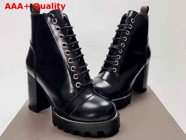 Louis Vuitton Star Trail Ankle Boot in Black Glazed Calf Leather 1A2Y89 Replica