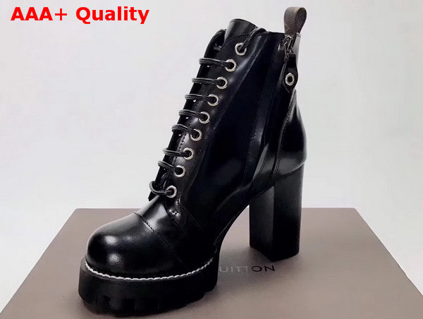 Louis Vuitton Star Trail Ankle Boot in Black Glazed Calf Leather 1A2Y89 Replica