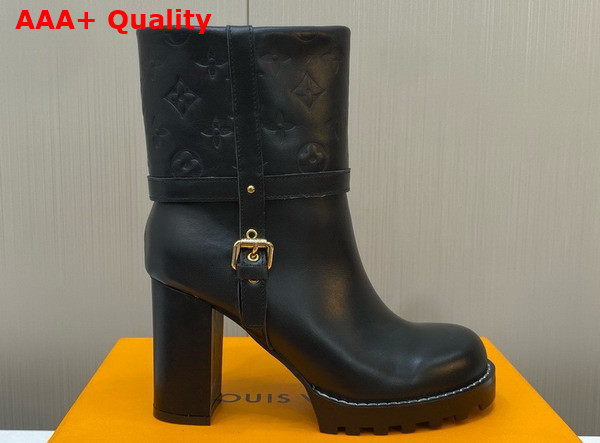 Louis Vuitton Star Trail Ankle Boot in Black Monogram Debossed Calf Leather 1ACIAF Replica