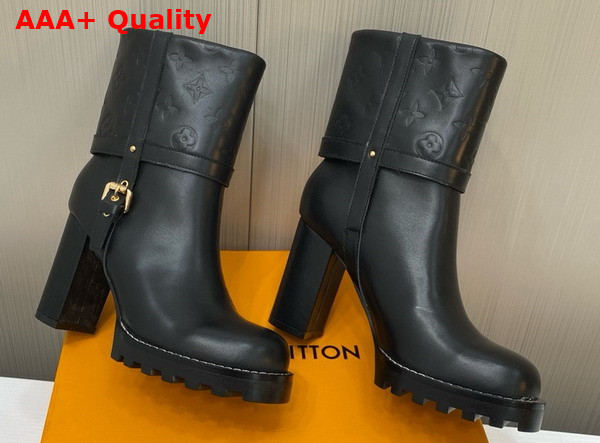 Louis Vuitton Star Trail Ankle Boot in Black Monogram Debossed Calf Leather 1ACIAF Replica