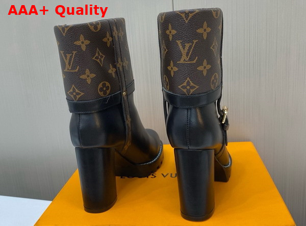 Louis Vuitton Star Trail Ankle Boot in Monogram Canvas and Black Calf Leather Replica