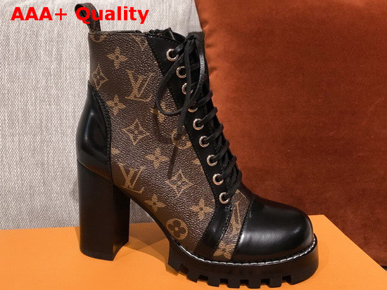 Louis Vuitton Star Trail Ankle Boot in Patent Monogram Canvas and Black Calf Leather 1A2Y7W Replica