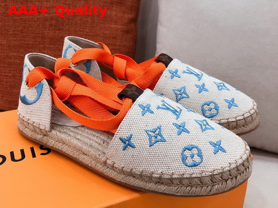 Louis Vuitton Starboard Flat Espadrille Blue Monogram Embroidered Canvas 1A8GCN Replica