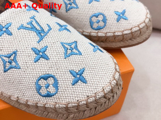 Louis Vuitton Starboard Flat Espadrille Blue Monogram Embroidered Canvas 1A8GCN Replica