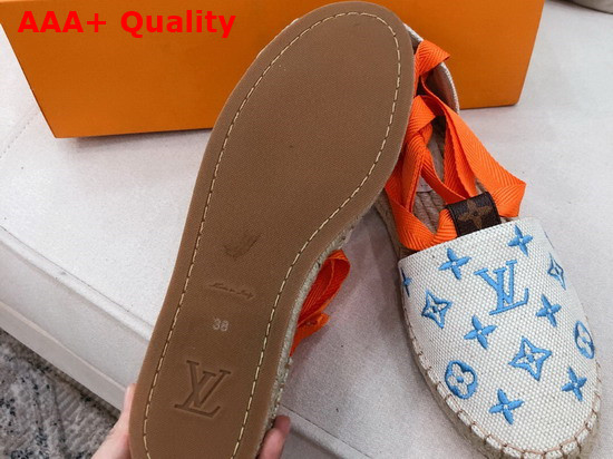 Louis Vuitton Starboard Flat Espadrille Blue Monogram Embroidered Canvas 1A8GCN Replica