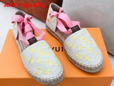 Louis Vuitton Starboard Flat Espadrille Jaune Monogram Embroidered Canvas 1A8GD2 Replica