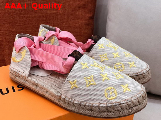 Louis Vuitton Starboard Flat Espadrille Jaune Monogram Embroidered Canvas 1A8GD2 Replica