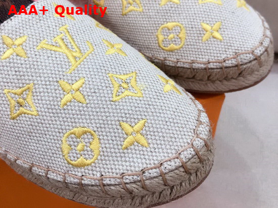 Louis Vuitton Starboard Flat Espadrille Jaune Monogram Embroidered Canvas 1A8GD2 Replica