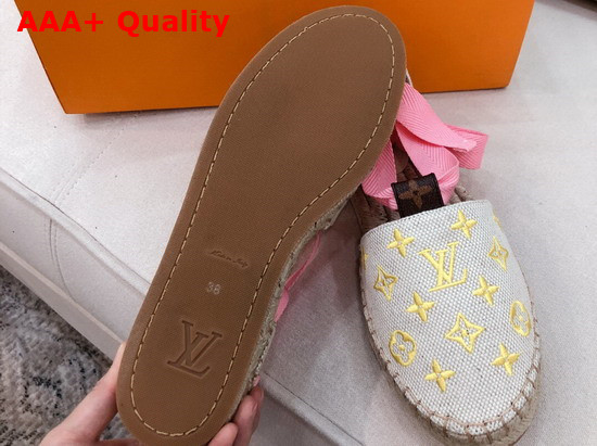 Louis Vuitton Starboard Flat Espadrille Jaune Monogram Embroidered Canvas 1A8GD2 Replica